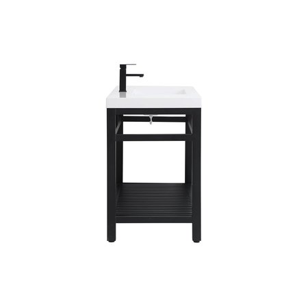 Elegant Decor 48 Inch Single Bathroom Metal Vanity In Black VF14048BK